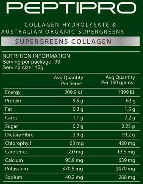 Gelpro | Peptipro Collagen Hydrolysate - Organic SuperGreens 300grams