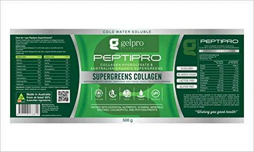 Gelpro | Peptipro Collagen Hydrolysate - Organic SuperGreens 300grams
