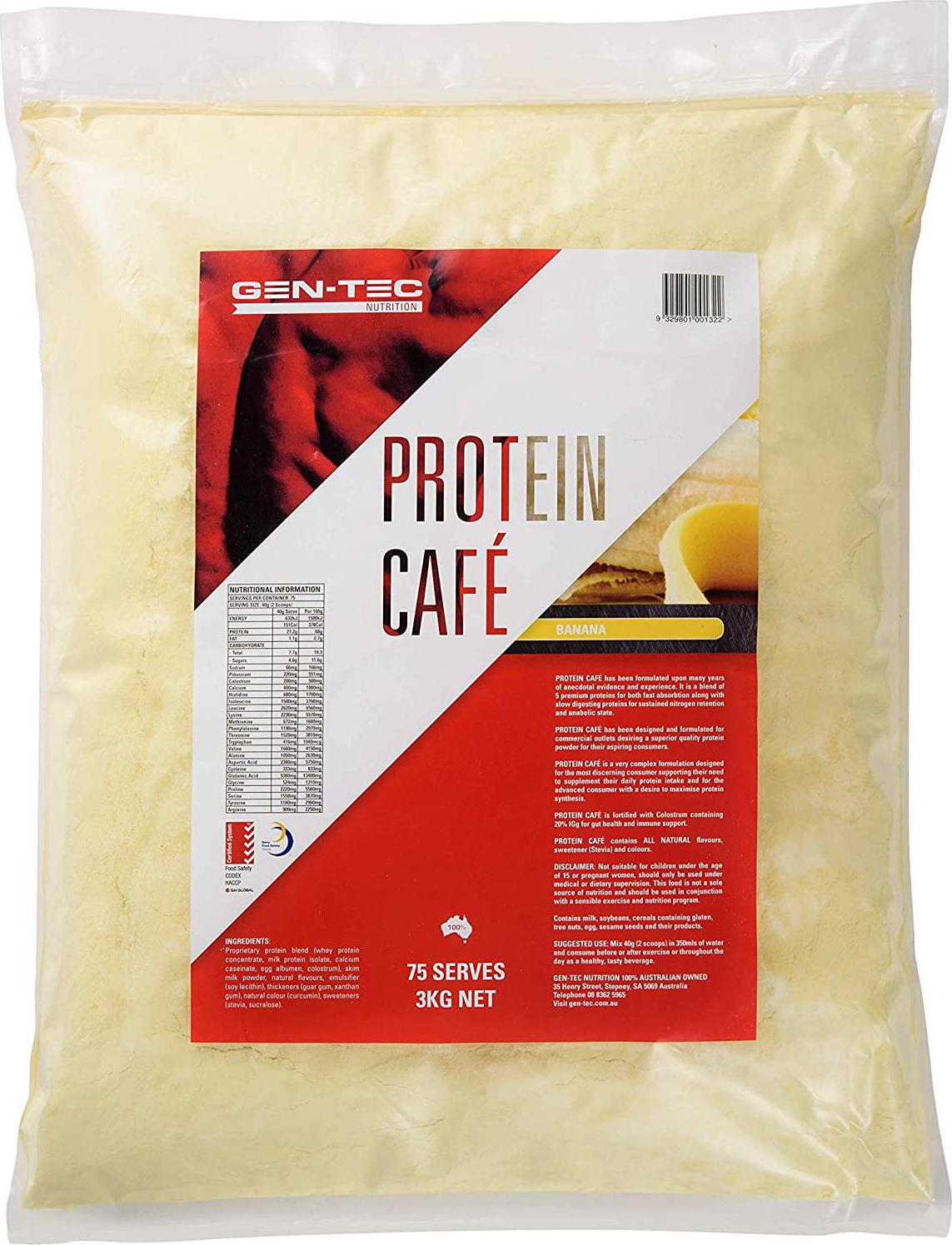 Gen-Tec Nutrition Protein Cafe Banana Powder, 3 Kilograms