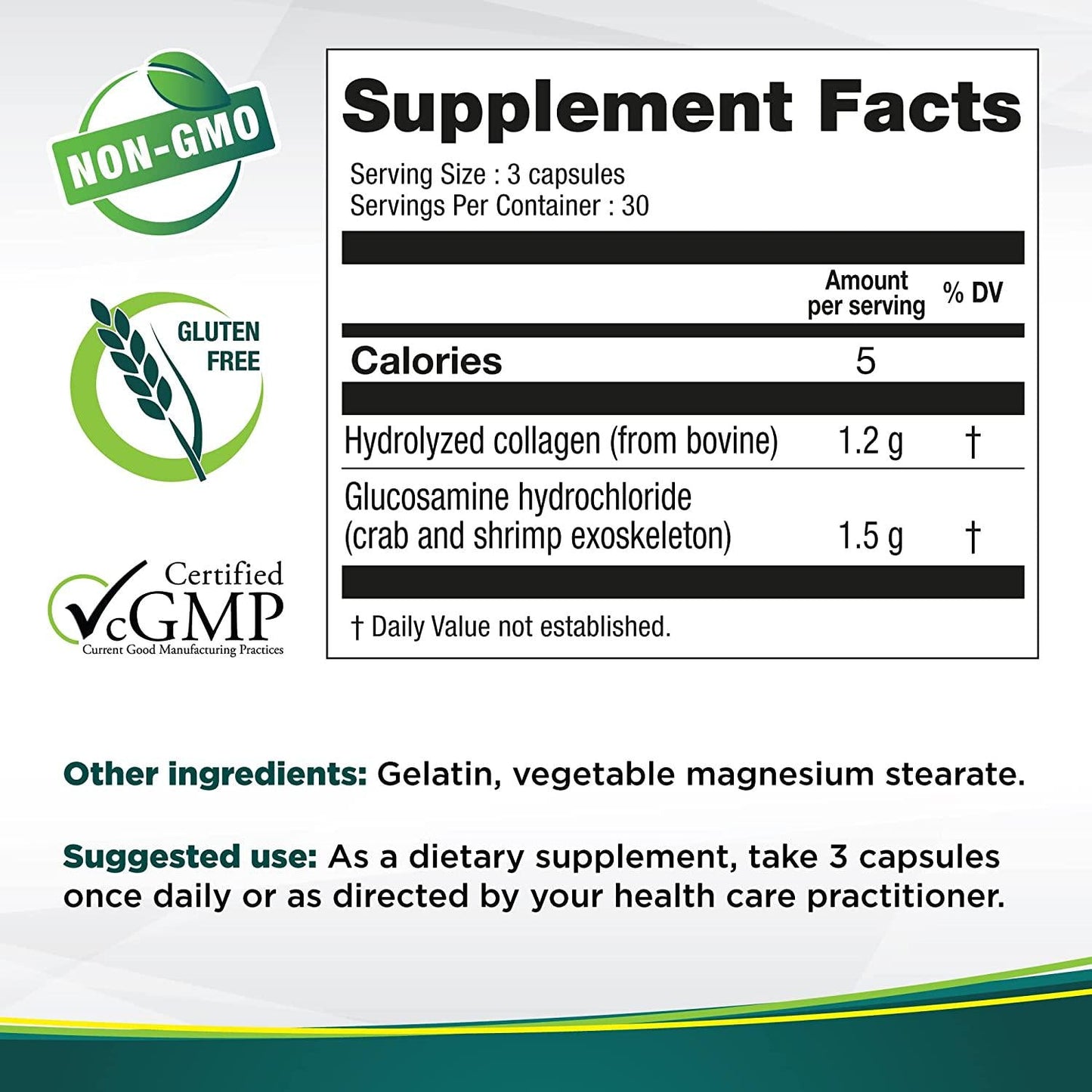 Genacol - AminoLock Collagen Plus with Added Glucosamine - 90 Capsules