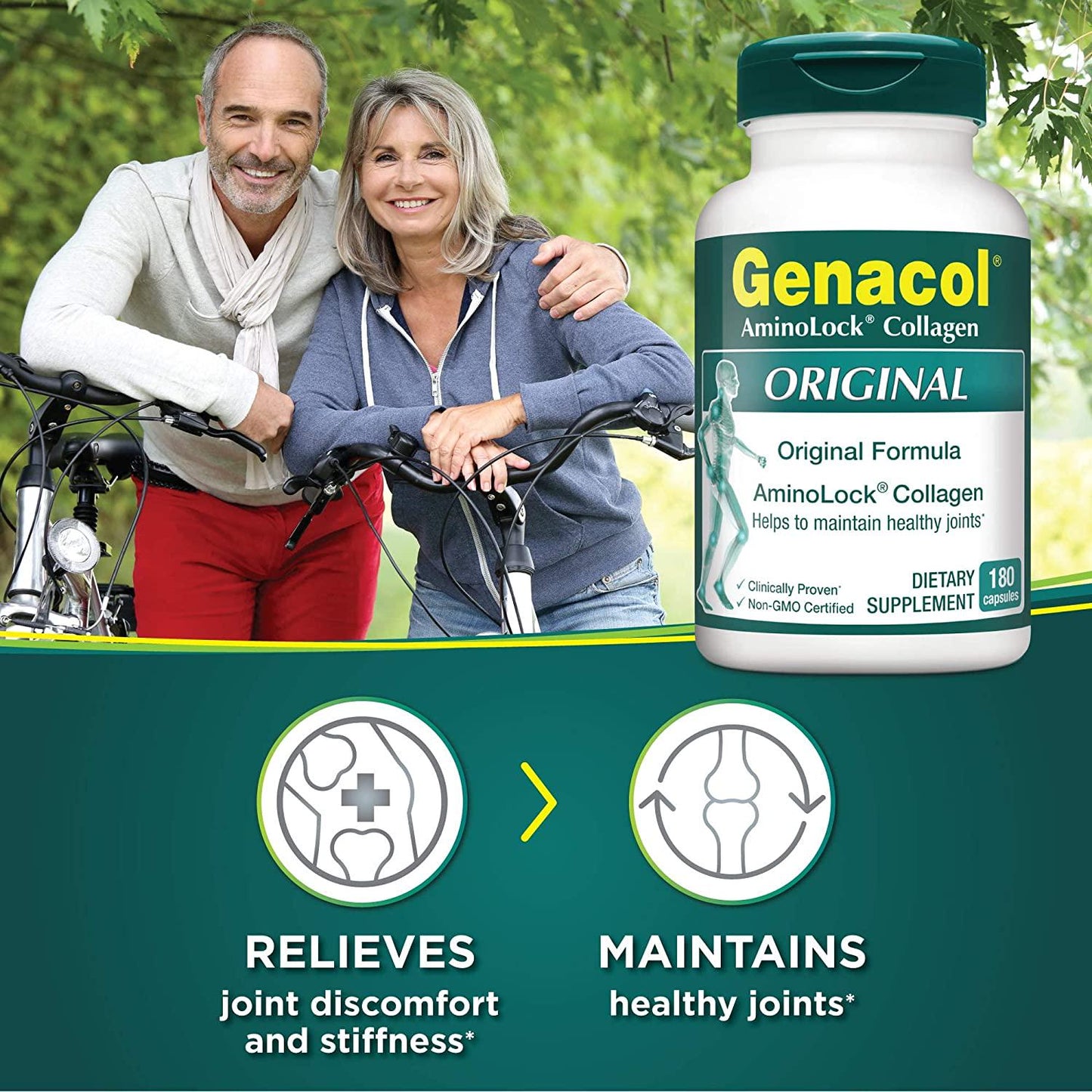 Genacol Bioactive Collagen Hydrolysate (360 Capsules) Joint Supplements for Back and Knee Pain | Certified Non-GMO Pasture-Raised Grass Fed Bovine Collagen Peptides Paleo Friendly
