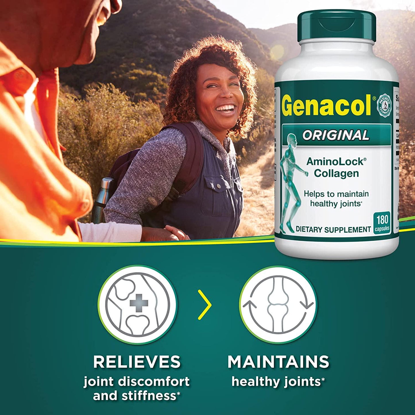 Genacol Bioactive Collagen Hydrolysate (360 Capsules) Joint Supplements for Back and Knee Pain | Certified Non-GMO Pasture-Raised Grass Fed Bovine Collagen Peptides Paleo Friendly