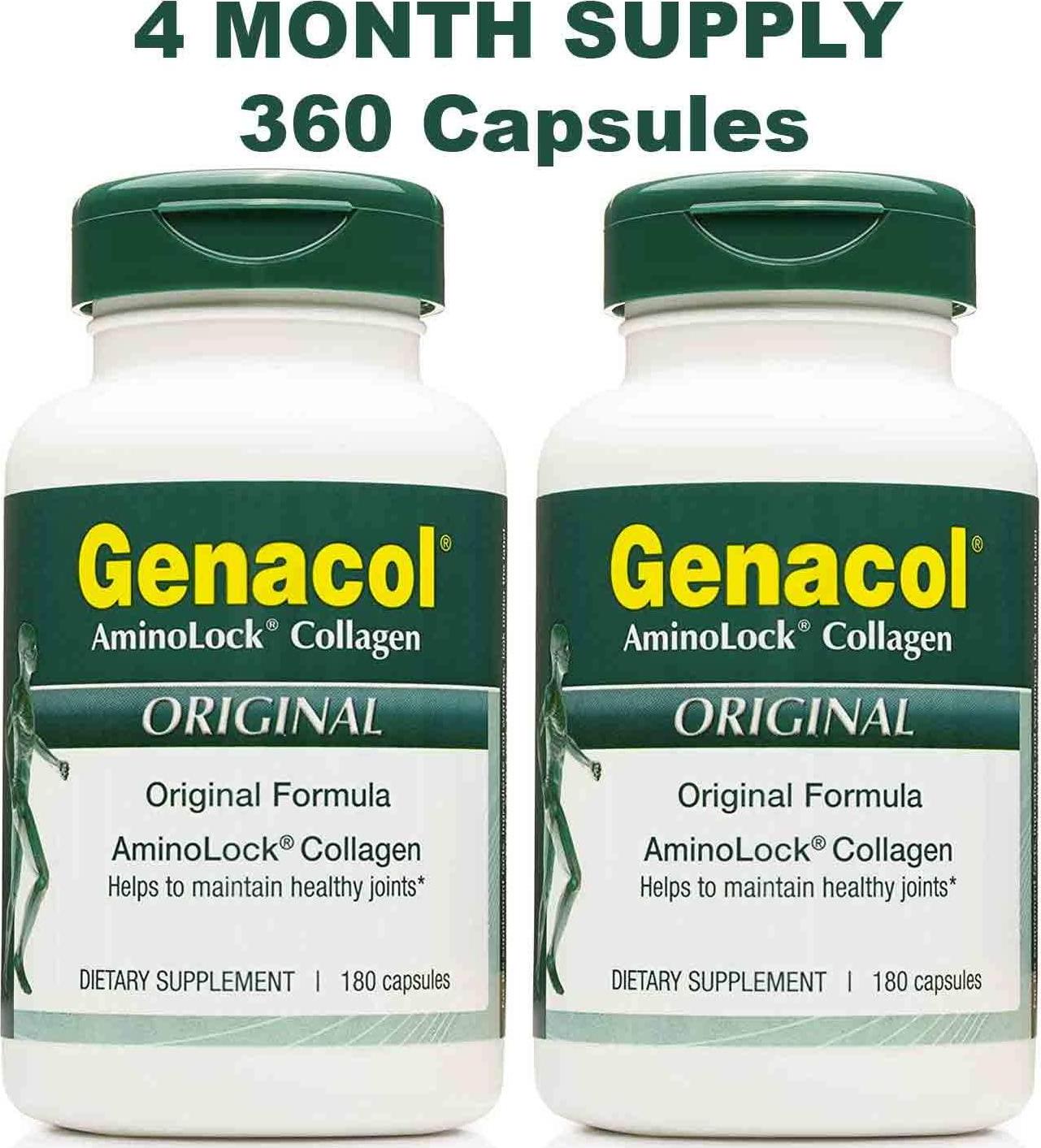 Genacol Bioactive Collagen Hydrolysate (360 Capsules) Joint Supplements for Back and Knee Pain | Certified Non-GMO Pasture-Raised Grass Fed Bovine Collagen Peptides Paleo Friendly