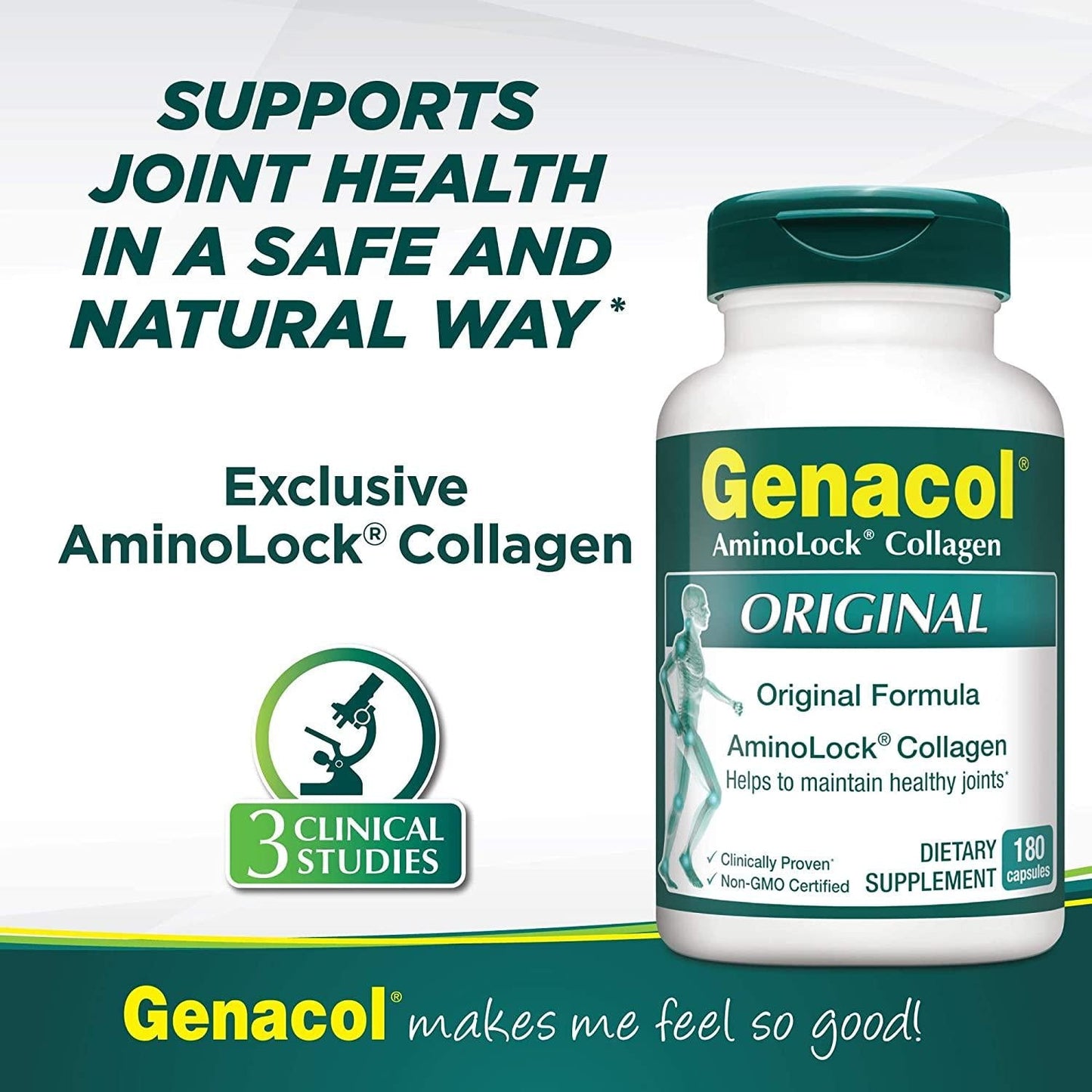 Genacol Bioactive Collagen Hydrolysate (360 Capsules) Joint Supplements for Back and Knee Pain | Certified Non-GMO Pasture-Raised Grass Fed Bovine Collagen Peptides Paleo Friendly