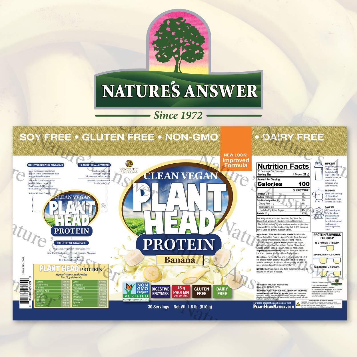 Genceutic Naturals Banana Plant Head Protein Powder, 1.8 Pound