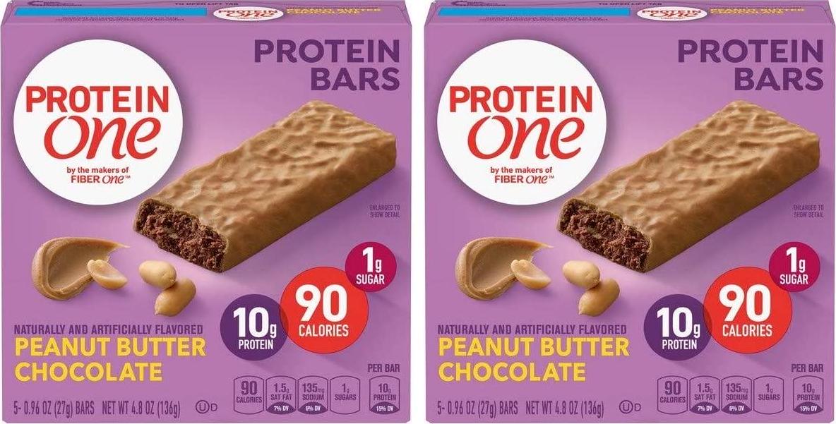 General Mills Protein One 90 Calorie Peanut Butter Chocolate Bars 5 ct, 4.8 oz (Pack of 2)