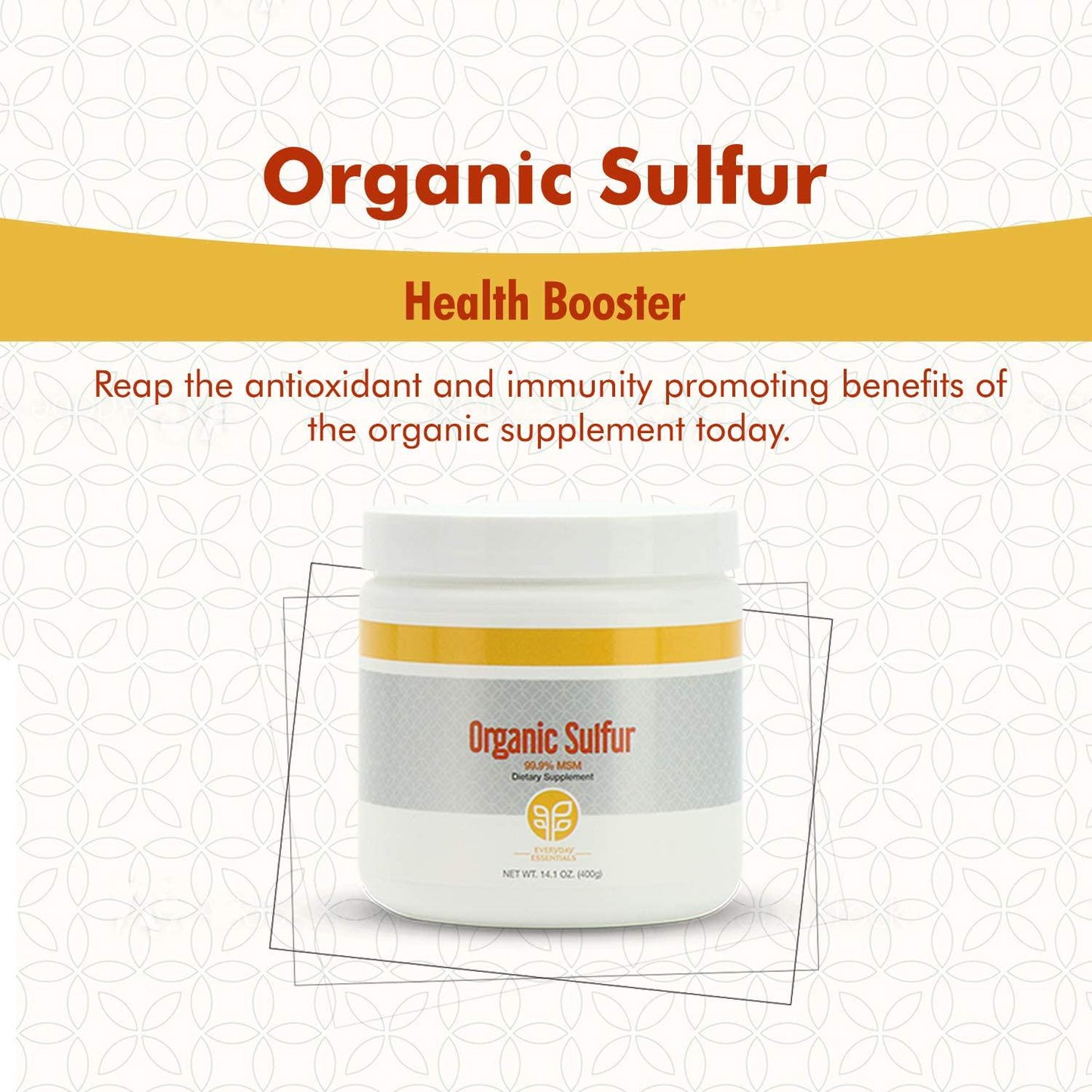 Genesis Pure Organic Sulfur Dietary Supplement 14.1 oz.(400g)