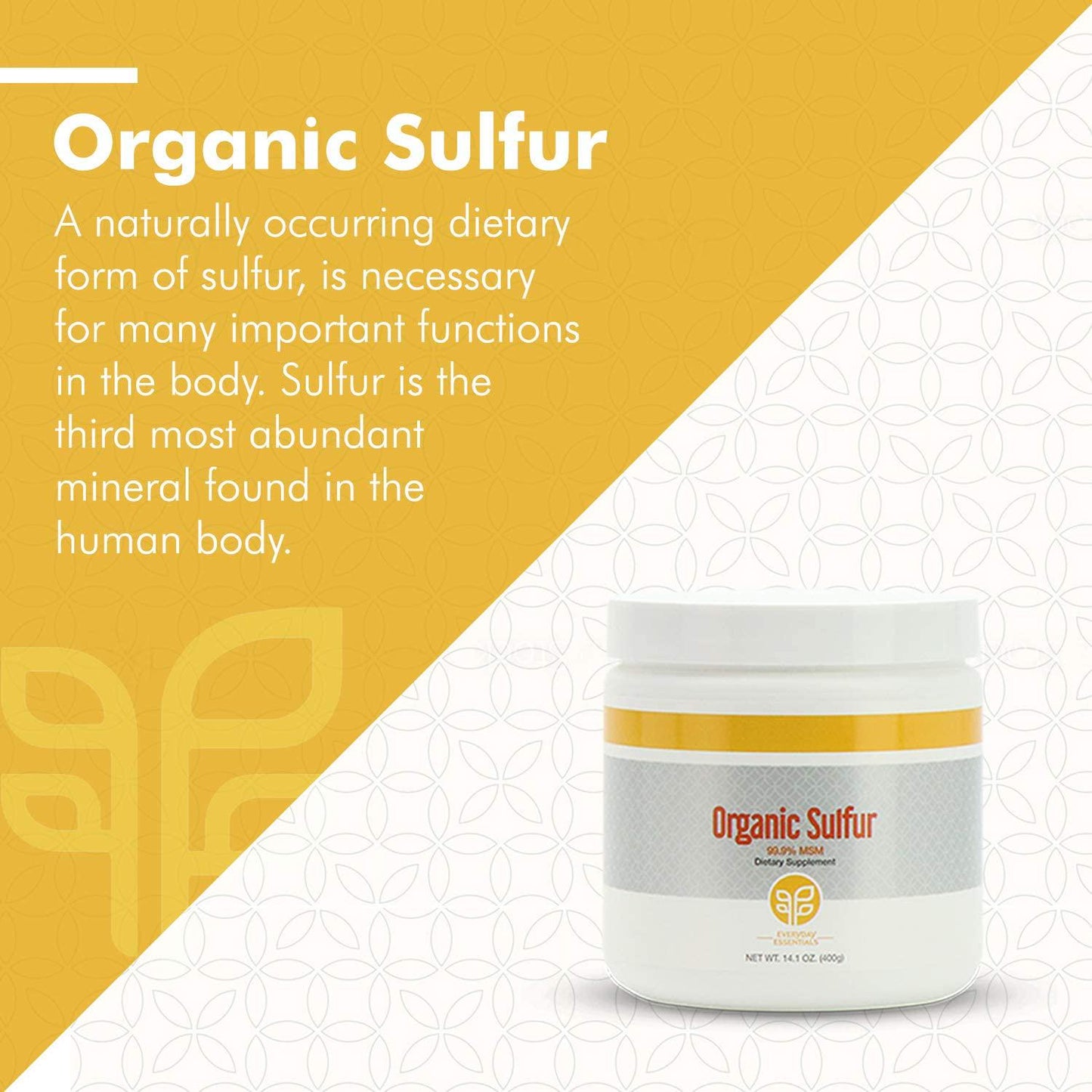 Genesis Pure Organic Sulfur Dietary Supplement 14.1 oz.(400g)