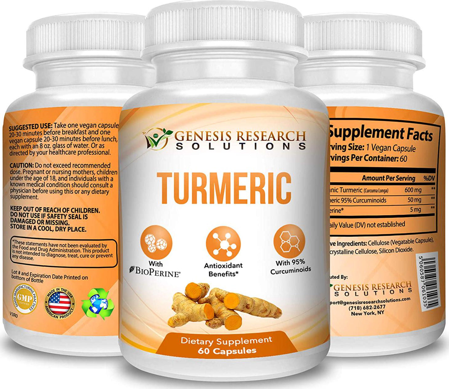 Genesis Research Solutions Turmeric Curcumin (1 Month Supply)