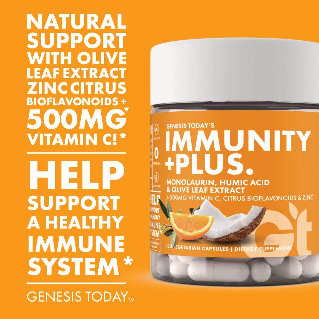 Genesis Today Immunity + Plus, Humic Acid and Monolaurin, 120 Vegetarian Capsules
