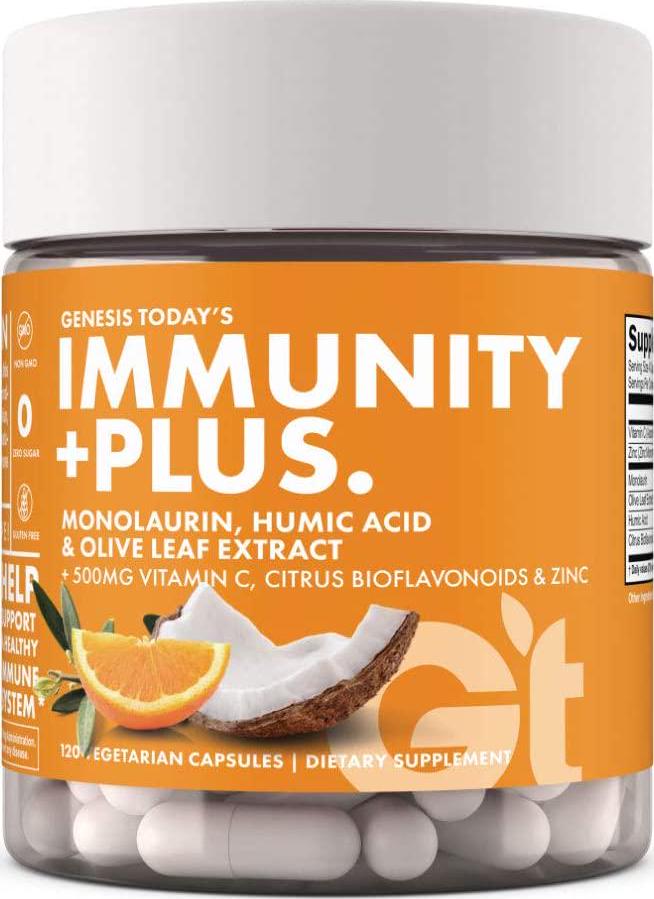Genesis Today Immunity + Plus, Humic Acid and Monolaurin, 120 Vegetarian Capsules