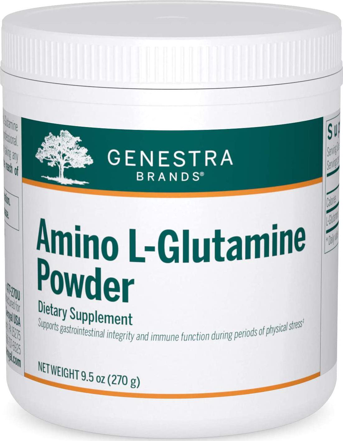 Genestra Brands Amino L-Glutamine Powder | Amino Acid Supplement for GI and Immune Health | 9.5 Ounces