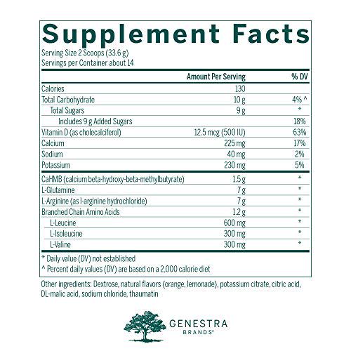 Genestra Brands HMB Complex | Amino Acid Powder Supplement | 16.75 Ounces | Natural Citrus Flavor