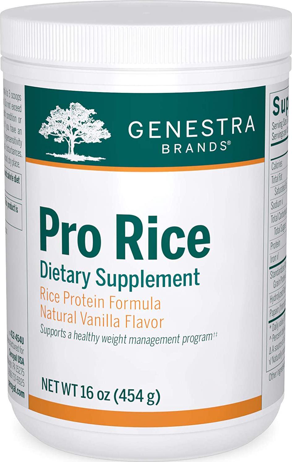 Genestra Brands Pro Rice | RiceProtein Supplement | 16 Ounces | Vanilla Flavor