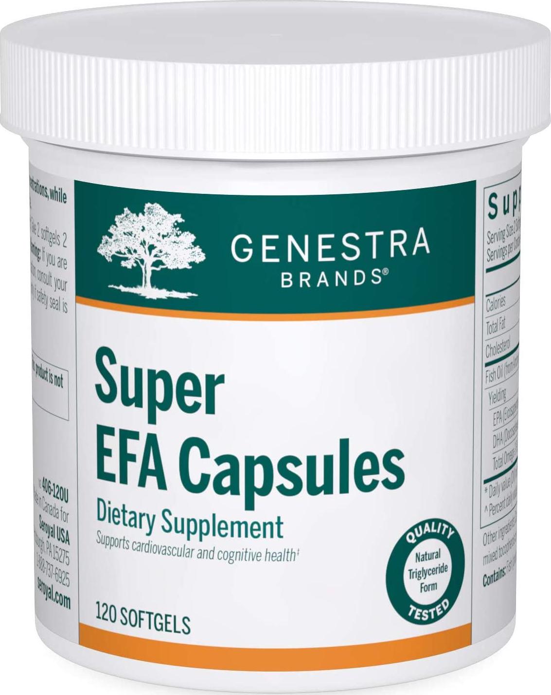 Genestra Brands Super EFA Capsules | Supports Healthy Lipid Metabolism, Cardiovascular Health, and Cognitive Function* | 120 Softgel Capsules