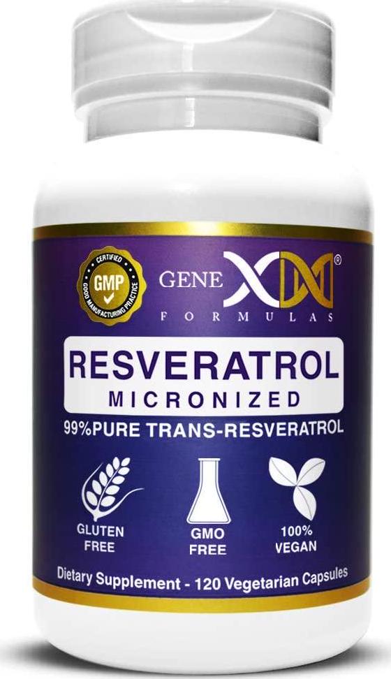 Genex 99% Trans Resveratrol Capsules 1000mg Serving Pure Micronized Pharmaceutical Grade Trans-Resveratrol Made in a GMP and NSF Certified Facility