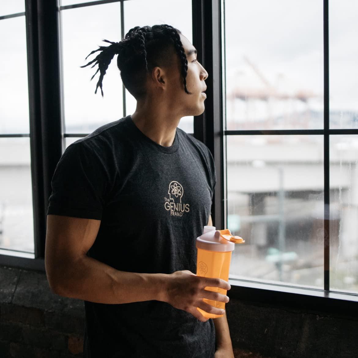 Genius L Arginine Powder - Fermented L-Arginine Nitric Oxide Supplement, Natural Muscle Builder and NO Booster for Healthy Blood Pressure, Protein Synthesis and Strength Building, Lemon, 30 Sv