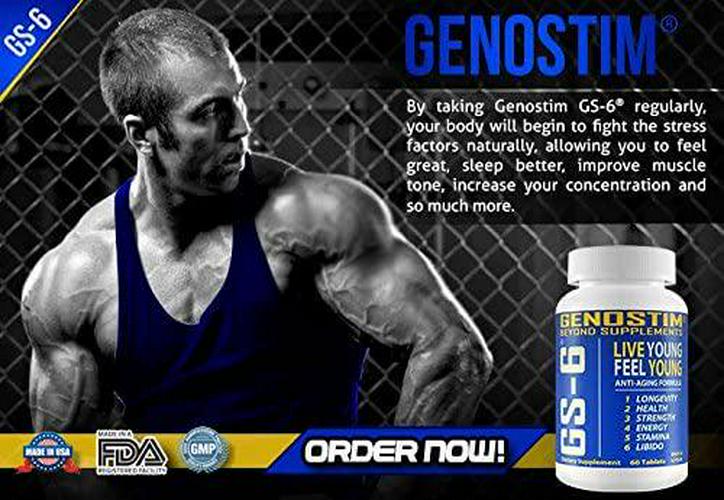 Genostim GS-6 Anti-Aging Protein Peptide Supplement, 100mg of Protein Peptides Stimulates Hormonal Balance for Accelerated Healing for Athletes and Cellular Rejuvenation for Men and Women, 60 Tablets