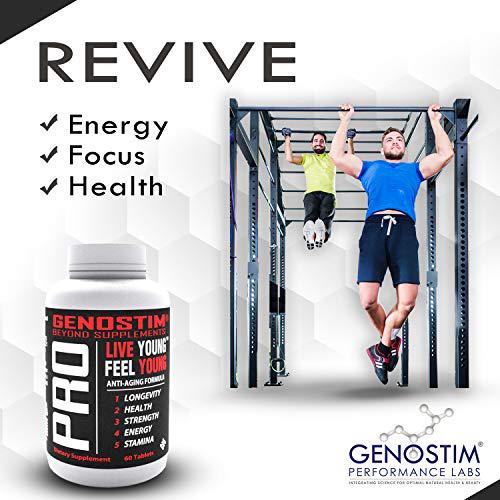 Genostim Pro, Anti-Aging Protein Peptide Supplement -150mg of Isotides Stimulates Hormonal Balance for Accelerated Healing for Athletes and Cellular Rejuvenation for Men and Women - 60 Tablets