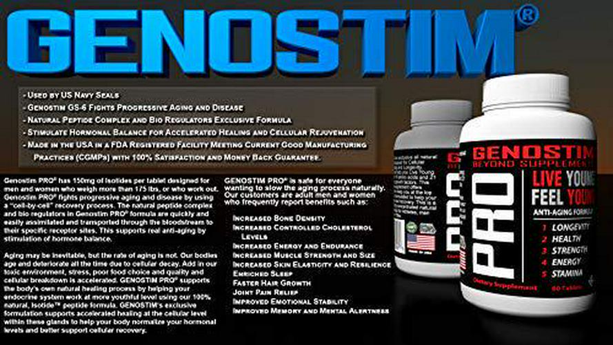 Genostim Pro, Anti-Aging Protein Peptide Supplement -150mg of Isotides Stimulates Hormonal Balance for Accelerated Healing for Athletes and Cellular Rejuvenation for Men and Women - 60 Tablets
