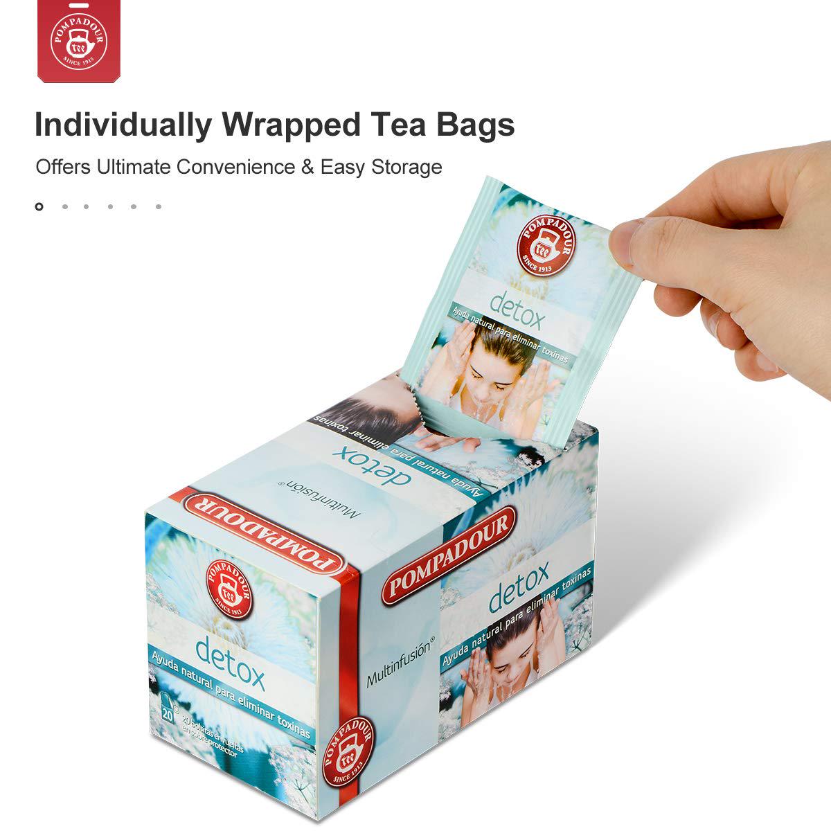 Gentle Detox Tea, Pompadour Natural Weight Loss Tea Teatox Herbal Tea Help Your Body Cleanse, Edema Removal and Reduce Bloating