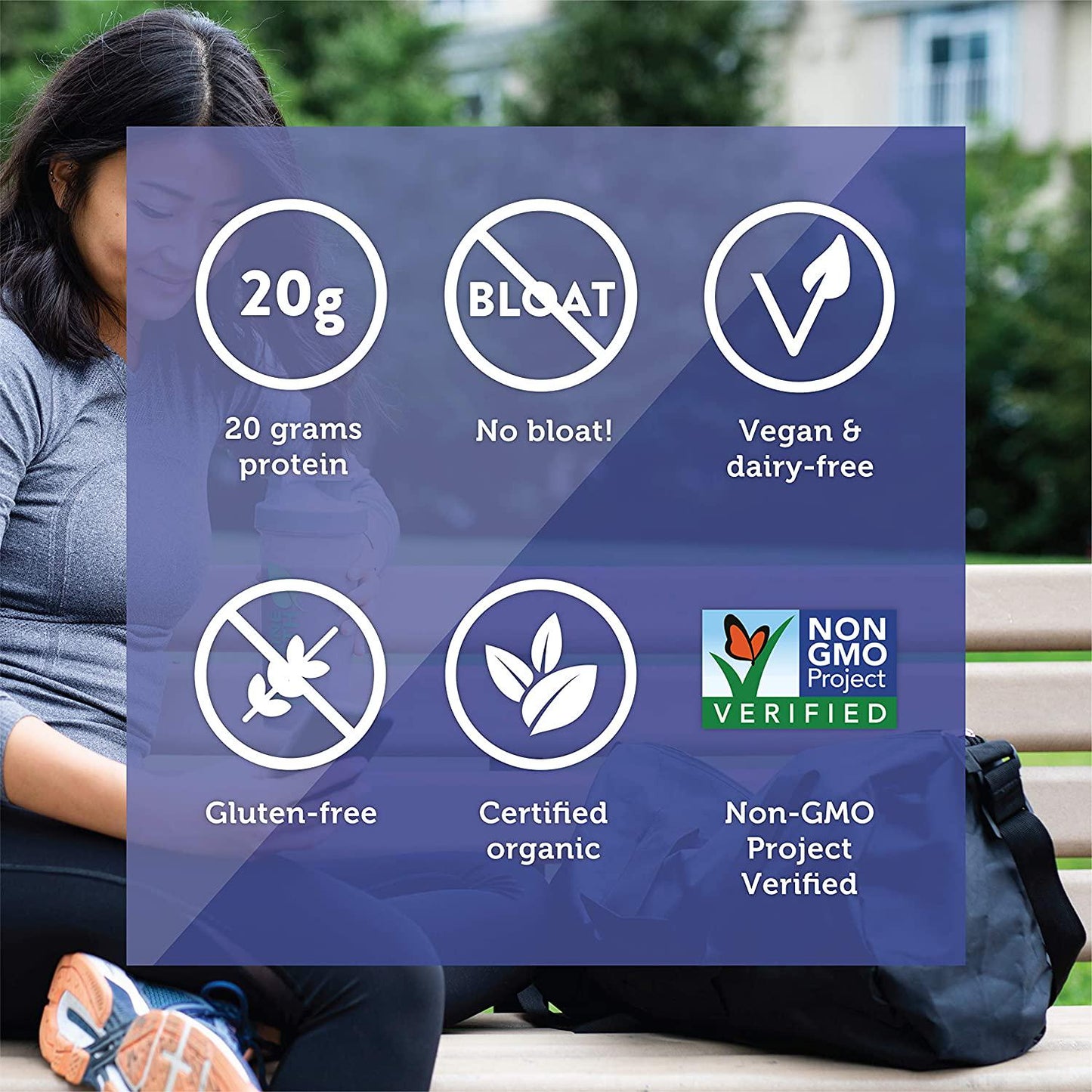 Genuine Health Fermented Organic Vegan Proteins+, Natural Chocolate Protein Powder, 20g Protein, 21.16 oz tub, 20 Servings