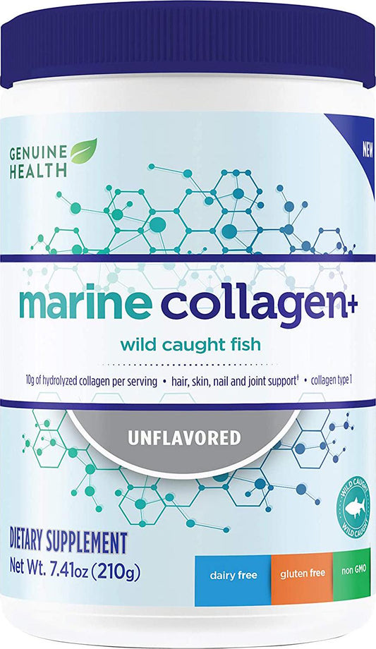 Genuine Health - Marine Collagen Type 1 Powder Unflavored - 7.41 oz.