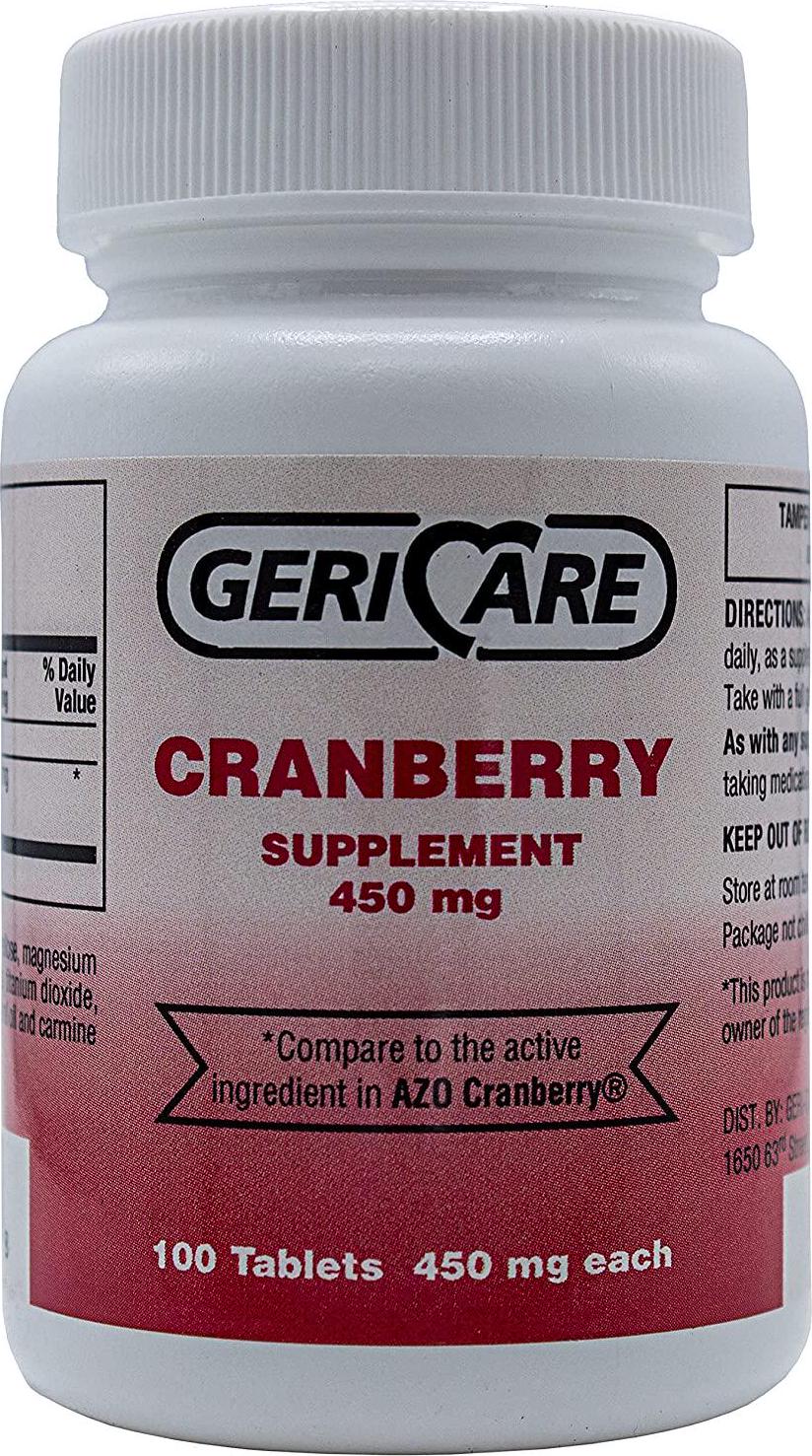Geri Care Cranberry Pills 450MG 100Count ( Helps you Fight off Urinary Tract Infections)