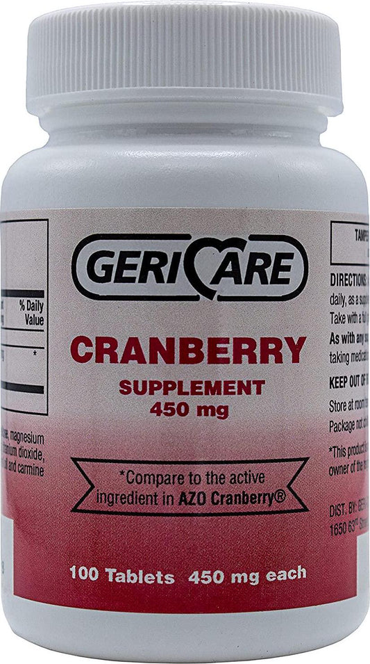 Geri Care Cranberry Pills 450MG 100Count ( Helps you Fight off Urinary Tract Infections)