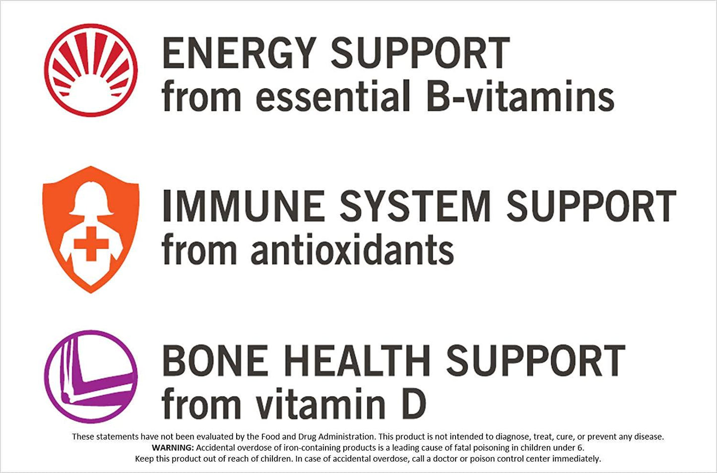 Geritol Multi-Vitamin Nutritional Support Tablets, 40 Count, Multivitamin/Multimineral Supplement For Adults, High In Vitamin A and Vitamin C