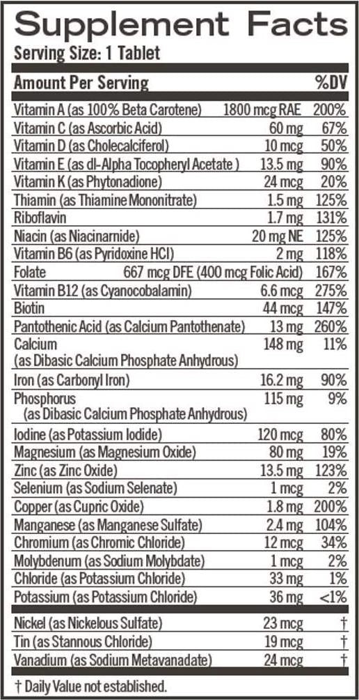 Geritol Multi-Vitamin Nutritional Support, 100 Count (Pack of 12)