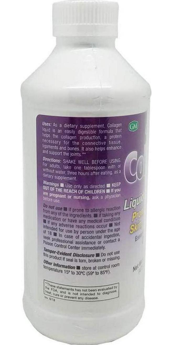 Germa Liquid Collagen Dietary Supplement. Anti-Aging, Helps Skin Stay Supple. Improves Hair and Nail Growth. With Vitamin C. Strawberry Flavour. 16 Oz.