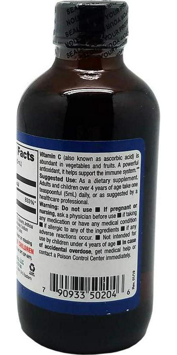 Germa Sugar-Free Liquid Vitamin C. 500 mg. Fast Absorbing Dietary Supplement. Immune System Booster. 4 Oz / 118ml