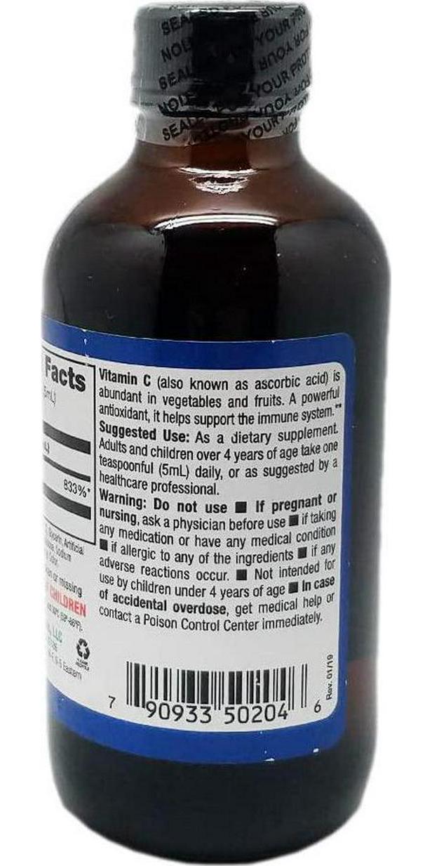 Germa Sugar-Free Liquid Vitamin C. 500 mg. Fast Absorbing Dietary Supplement. Immune System Booster. 4 Oz / 118ml. Pack of 3