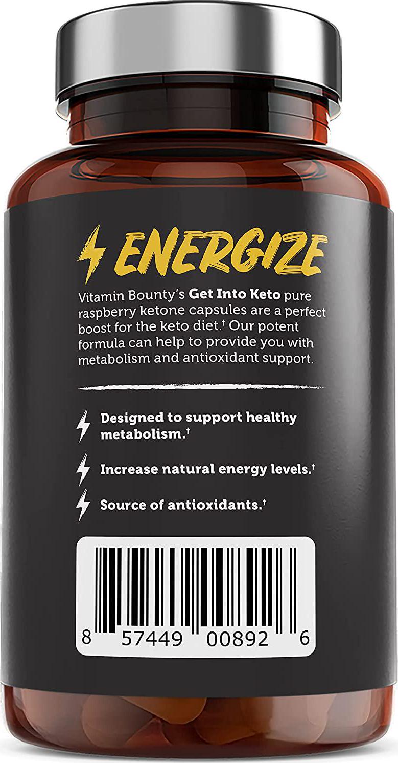 Get Into Keto Premium Ketones, Keto Pills, Supports Ketosis, Made in USA - Vitamin Bounty