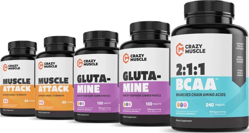 Get Stronger with BCAA, Glutamine and Muscle Attack (2 Month Supply)