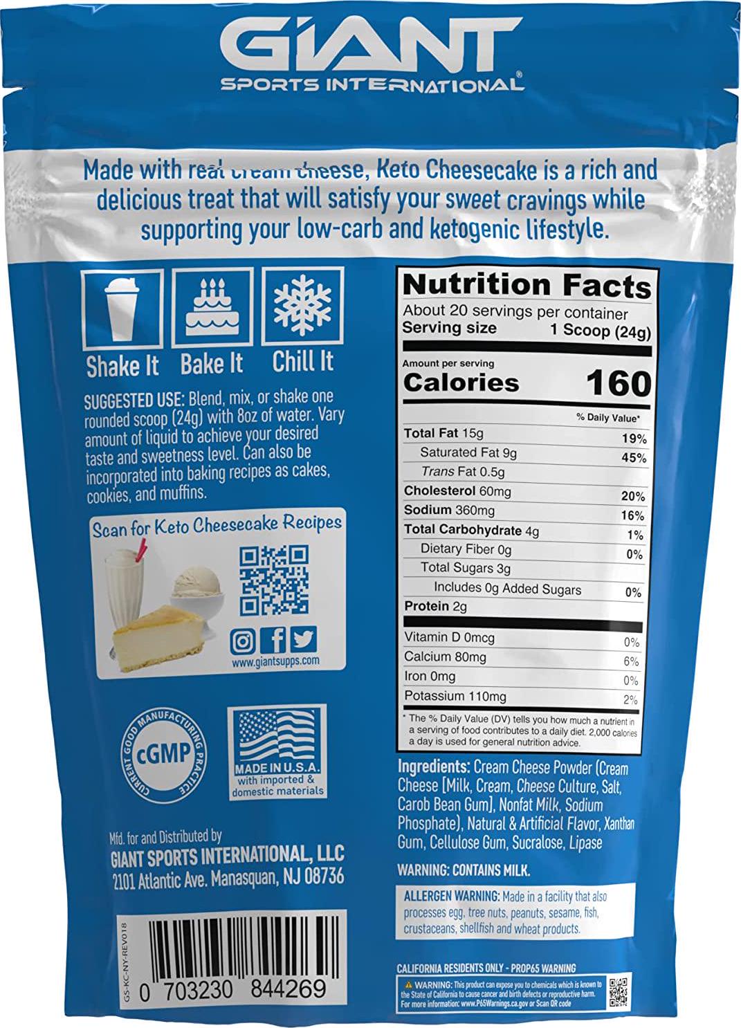 Giant Sports Keto Cheesecake and Keto Coffee