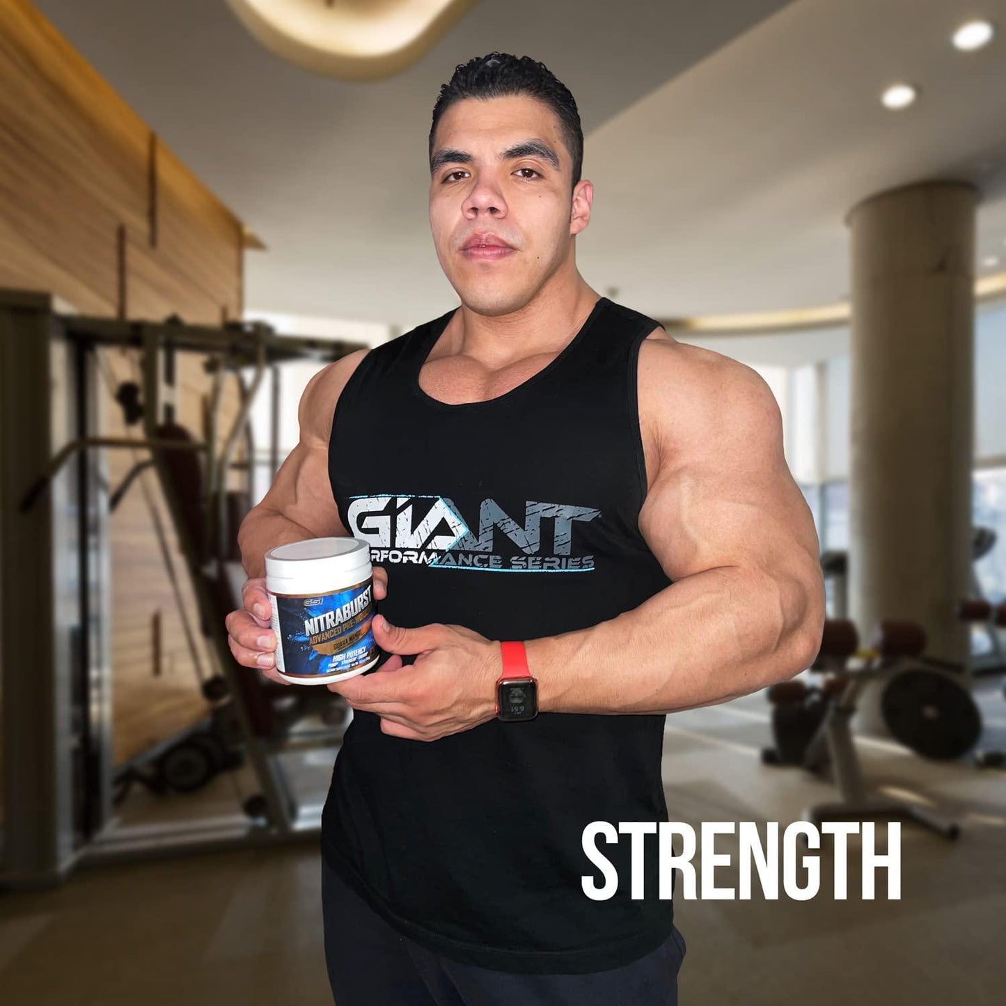 Giant Sports Nitraburst Pre Workout Powder, Increase Blood Flow, Boosts Strength and Energy, Improve Exercise Performance, Creatine Free (Fruit Punch, 30 Servings)