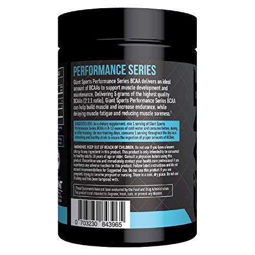 Giant Sports Performance BCAA Powder Sugar Free Recovery and Performance with Potassium Chain Amino Acids | Watermelon 30 Servings