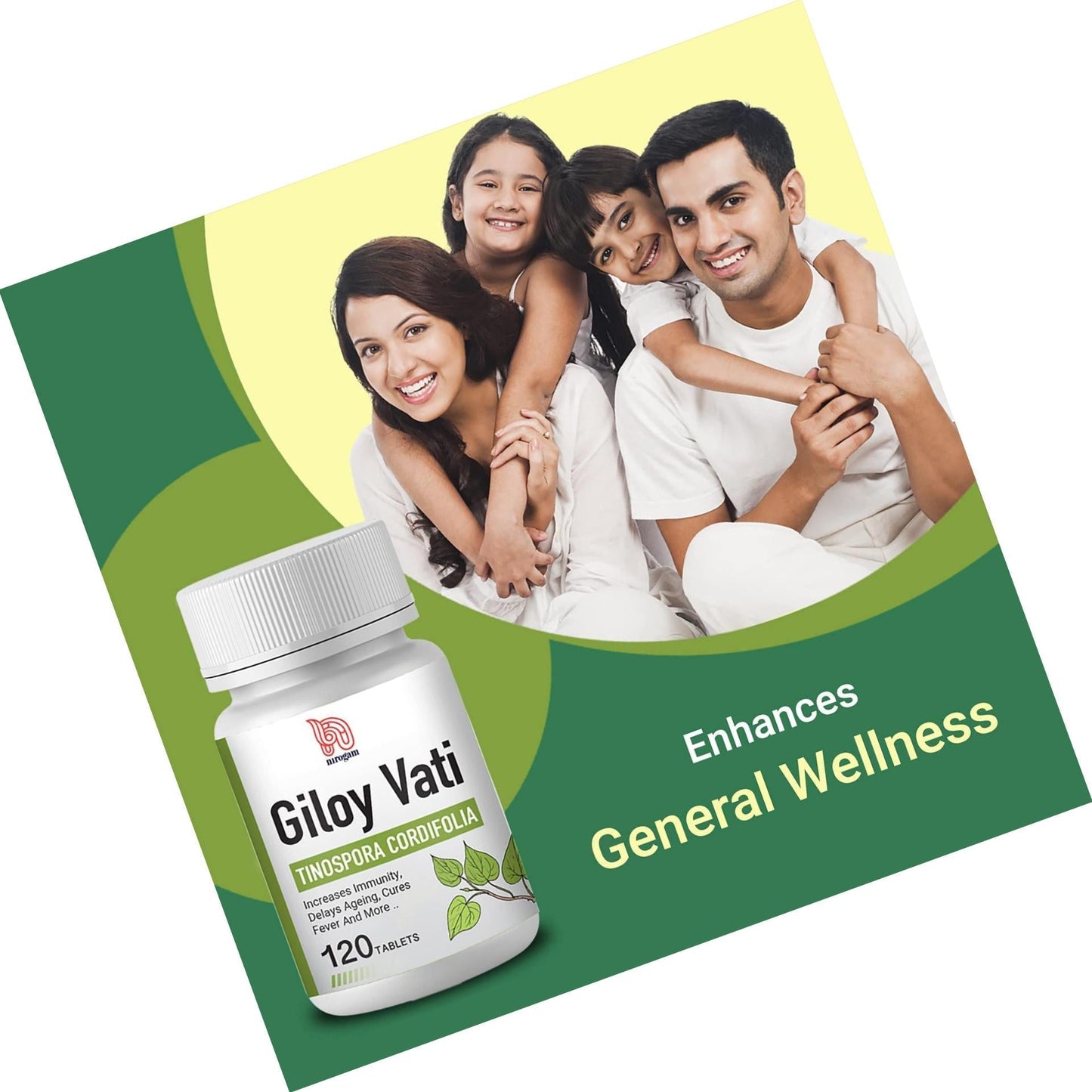 Giloy Vati 120 Tablets a Bottle I Immune Support, Good for Digestion I Pure Essence of Giloy Plant I Safe and Effective