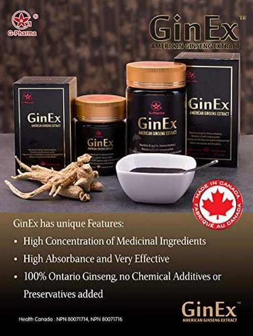 GinEx 100 grams, Red Ginseng, American Ginseng Extract; Extra Strength, High Potency with high Concentration of Ginsenosides - Mental Clarity and Focus, Emotional Balances, Stress Relief