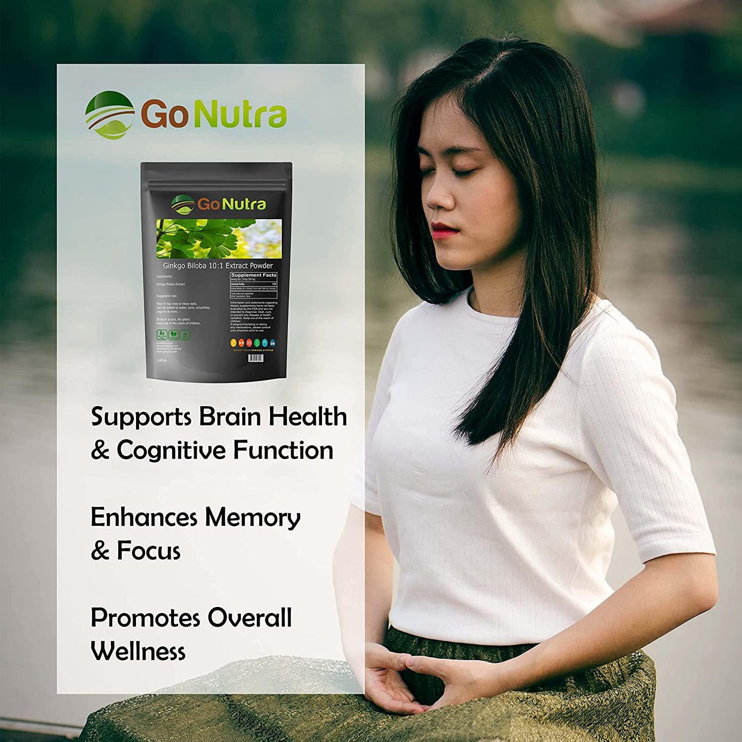 Ginkgo Biloba Extract Powder 10:1 Extra Strength Supports Brain and Memory Ginkgo Leaf | 8 oz.