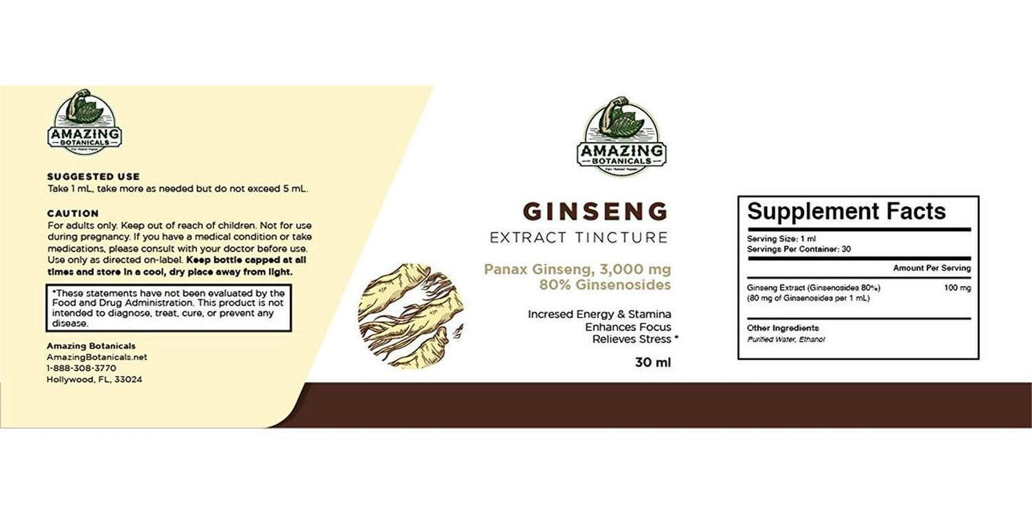 Ginseng Extract Tincture 3,000 mg