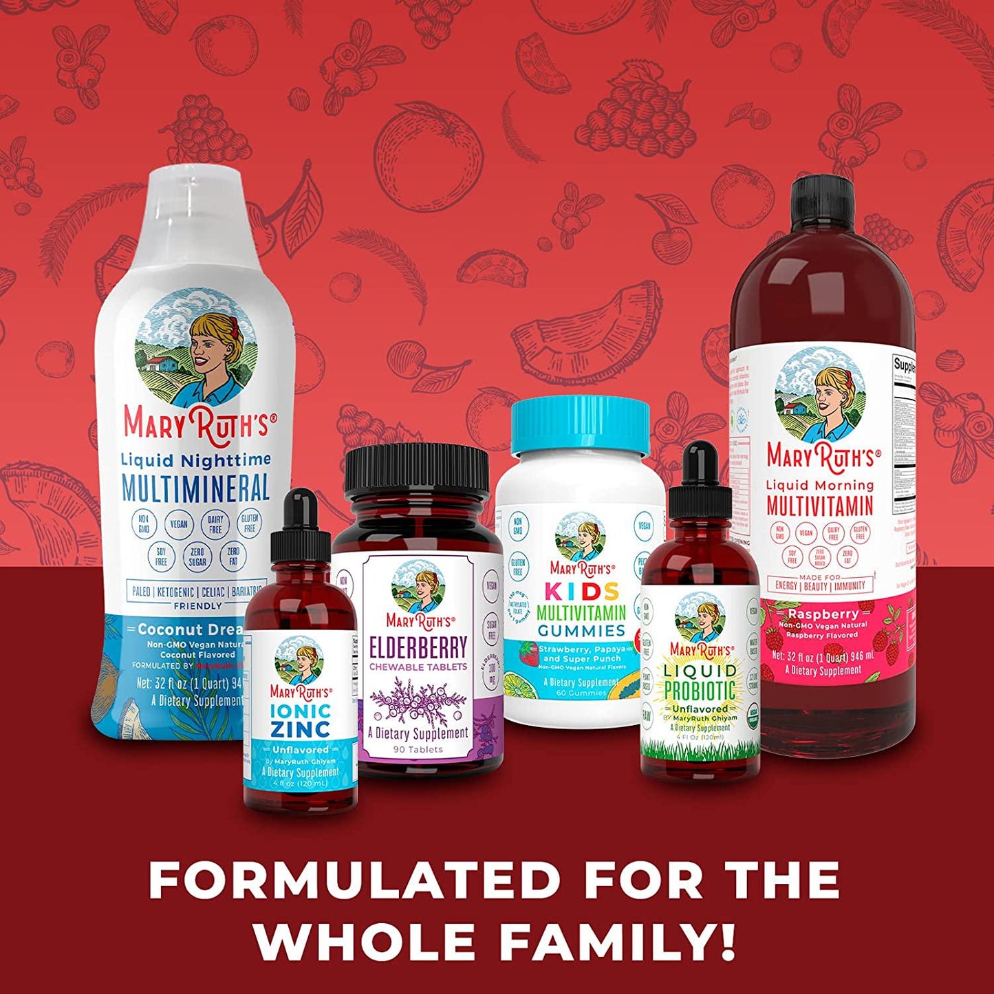 Ginseng Vitality Liquid Adaptogens by MaryRuth's | Organic Adaptogen Supplements to Support Your Mind and Body | Adaptogen Blend Contains Ginseng Root, Ashwagandha, Eleuthero and Maca