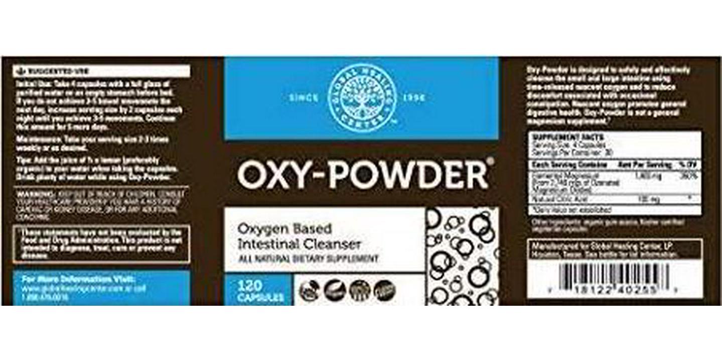 Global Healing Center Oxy-Powder Colon Cleanse Detox - Oxygen Based Safe and Natural Intestinal Cleanser 120 Capsule (2-Pack)