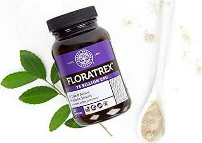 Global Healing Floratrex Probiotic Blend Supplement With Prebiotics For Healthy Digestion, Support Digestive Tract, and Normal Immune System - Men and Women - 75 Billion CFU, 25 Strains, 60 Capsules