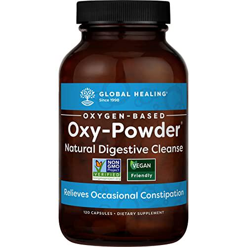 Global Healing Oxy-Powder and Selenium Kit - Natural, Oxygen Based Colon Cleanser of Intestinal Tract and Vegan Antioxidant Supplement for Thyroid Support and Immune System Health - 160 Capsules Total
