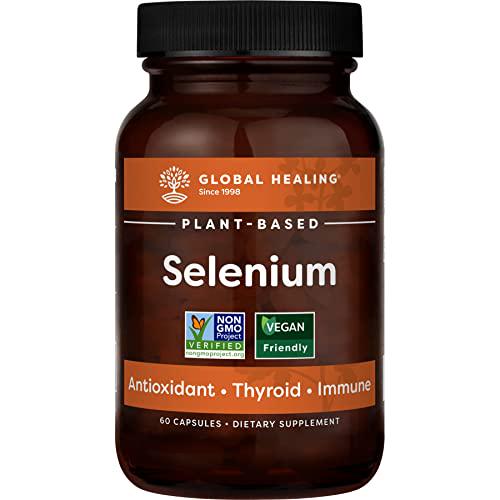 Global Healing Oxy-Powder and Selenium Kit - Natural, Oxygen Based Colon Cleanser of Intestinal Tract and Vegan Antioxidant Supplement for Thyroid Support and Immune System Health - 160 Capsules Total