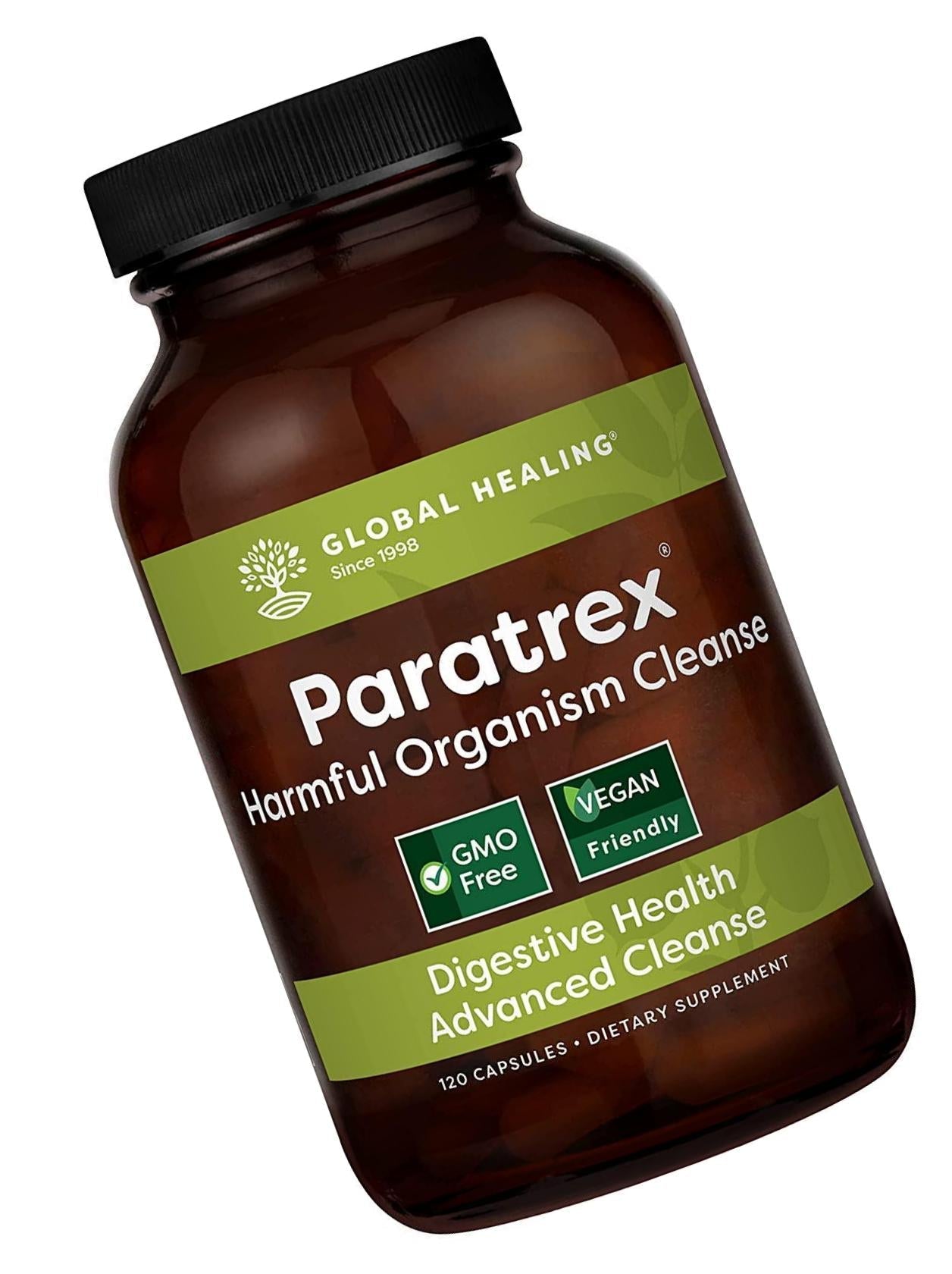 Global Healing Paratrex - Gut Health Cleansing and Intestinal Detox Support - Natural Supplement Cleanse with Organic Wormwood, Black Walnut - 120 Capsules