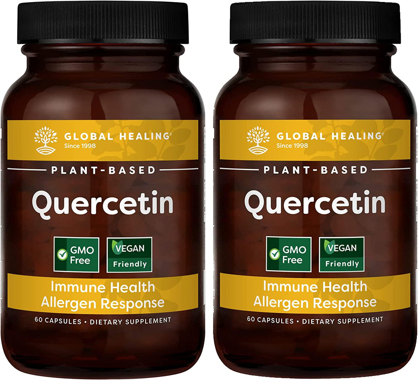 Global Healing Quercetin (2-Pack) 500mg Total, 250mg Each Serving - 60 Capsules